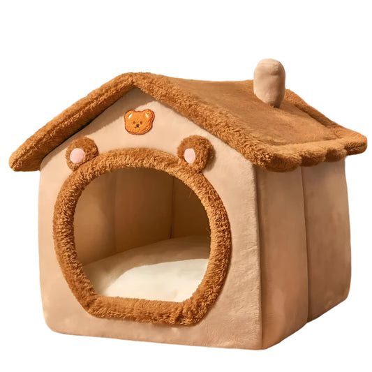 Foldable Pet House for Cats – Cozy Cave Design, Removable Cover, Washable, Lightweight-1