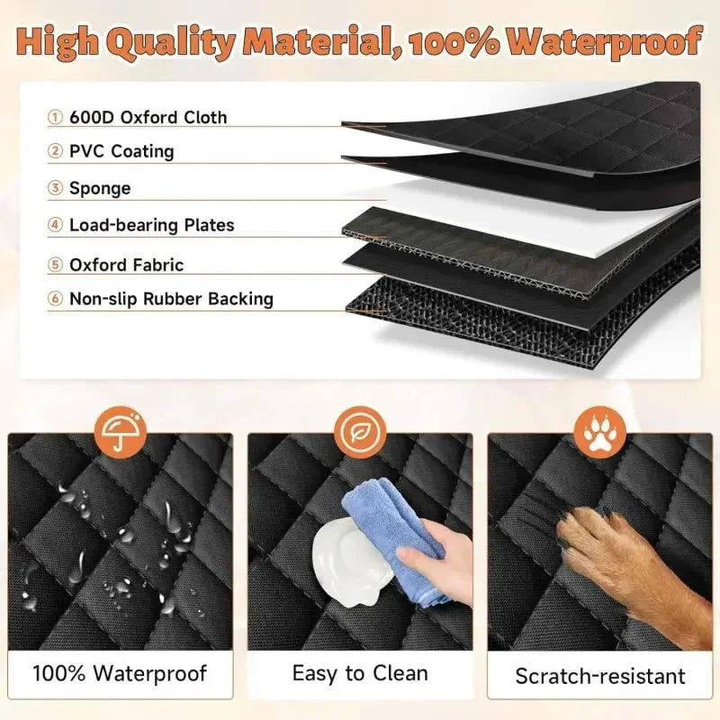Dog Car Seat Cover for Dogs – Waterproof Hammock, Universal Fit, Durable 600D Oxford Cloth-4