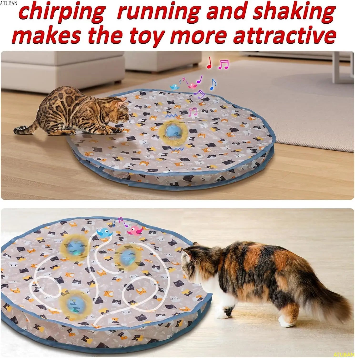 Interactive Cat Toy for Kittens – Motion Activated, Rechargeable, Engaging Hide and Seek Game-6