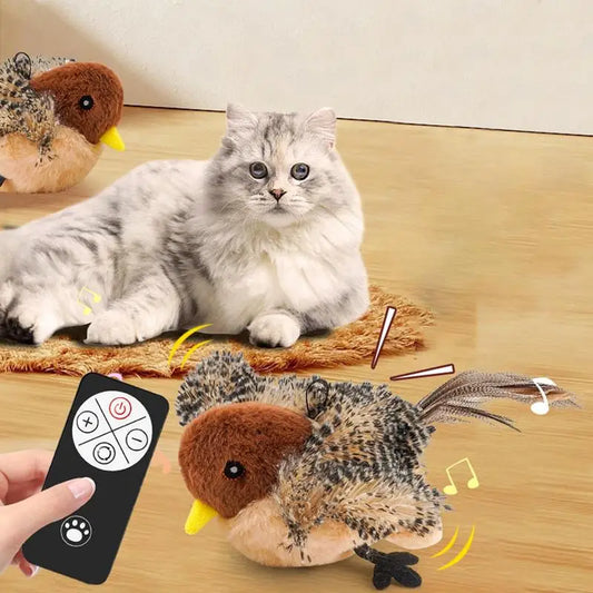 Interactive Cat Toy – USB Rechargeable, Remote Control, Flapping Bird-2