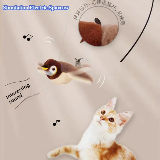 Interactive Cat Toy for Cats – Rechargeable Plush Bird, Touch Activated, Catnip Compatible-3