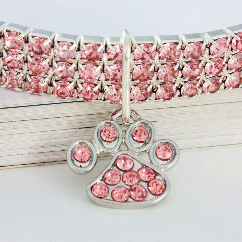 Dog Necklace for Small to Medium Pets – Durable Alloy, Adjustable Length, Rhinestone Design-3