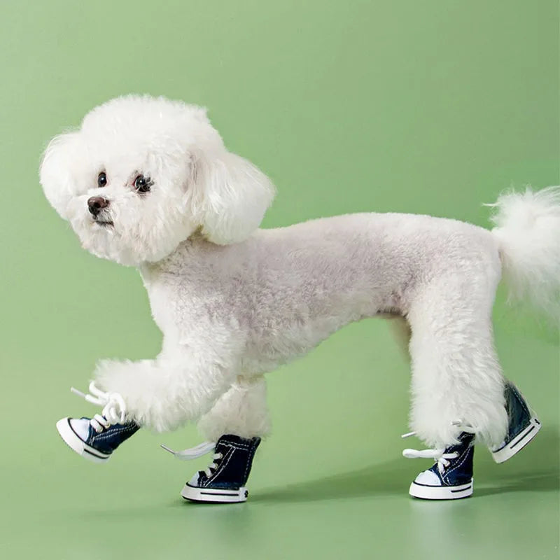 Dog Shoes for Small Dogs – Non-Slip, Breathable Denim Canvas, Outdoor Use-5