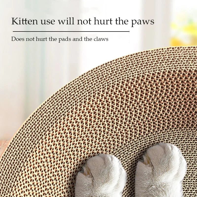 Cat Scratcher for Cats – Durable Corrugated Cardboard, Thickened Design, Round Shape-4