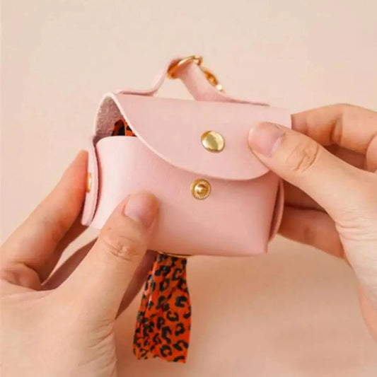 Dog Poop Bag Holder for Dogs – Faux Leather, Portable, Compact Design-2