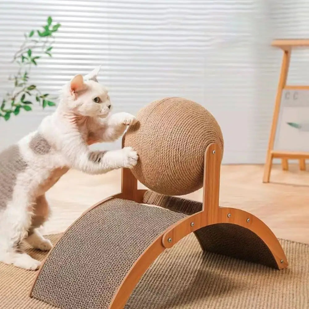 Cat Toy for Cats – Durable Sisal and Corrugated Paper, Ferris Wheel Shape, Includes Catnip-6