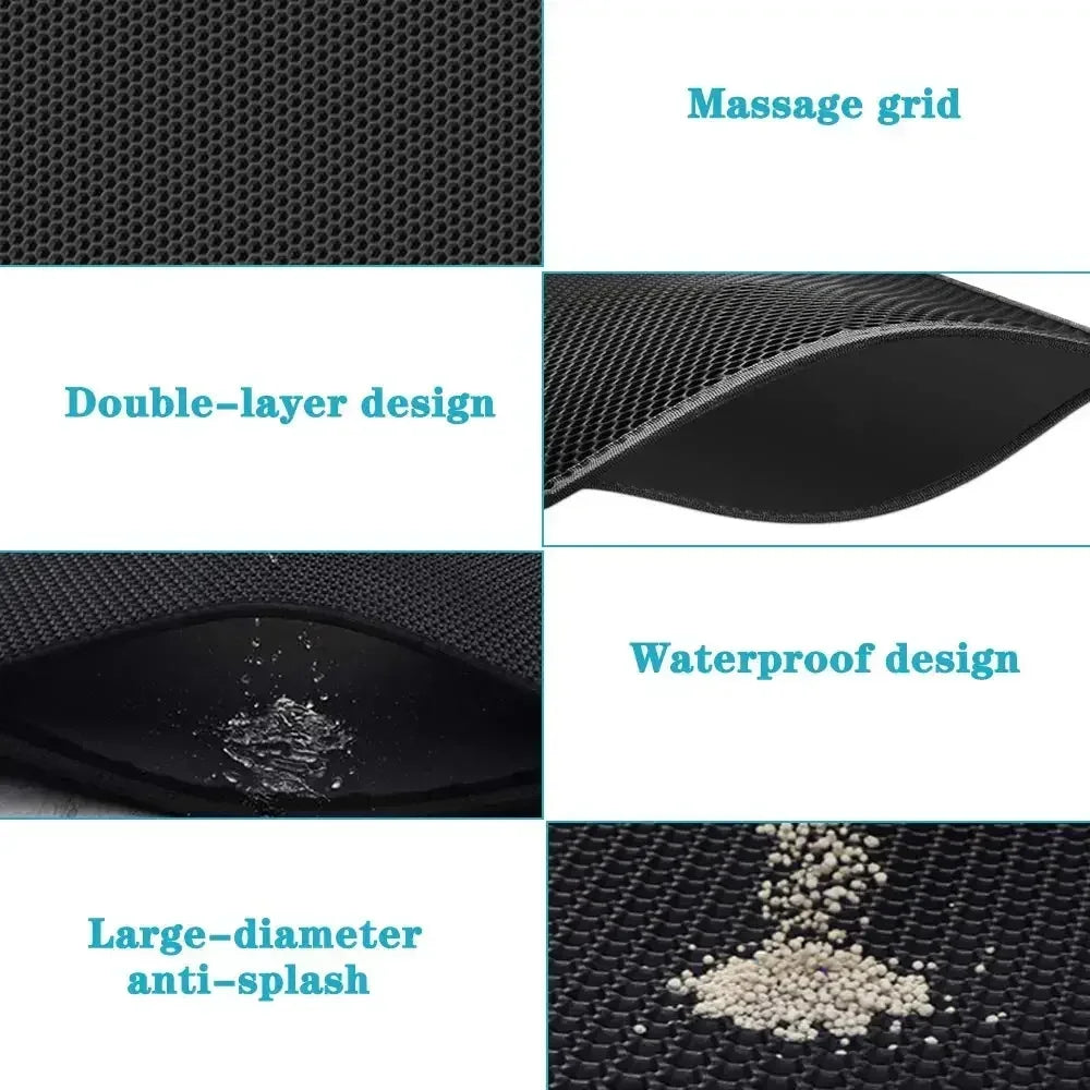 Cat Litter Mat for Cats and Dogs – Waterproof, Non-Slip, Washable Double Layer Design-4