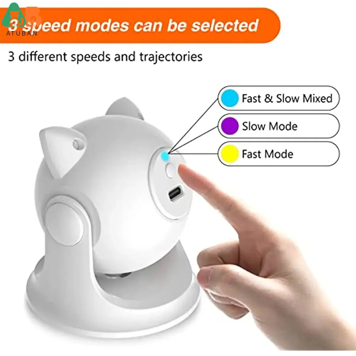 Automatic Laser Toy for Cats – Interactive, Adjustable Speed, USB Rechargeable-3
