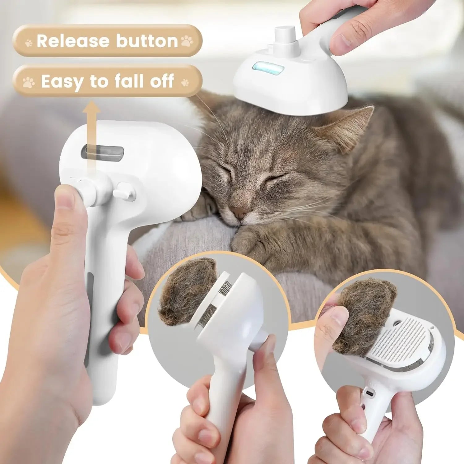Grooming Comb for Dogs and Cats – Built-in Humidifier, Self-Cleaning, Ergonomic Design-4