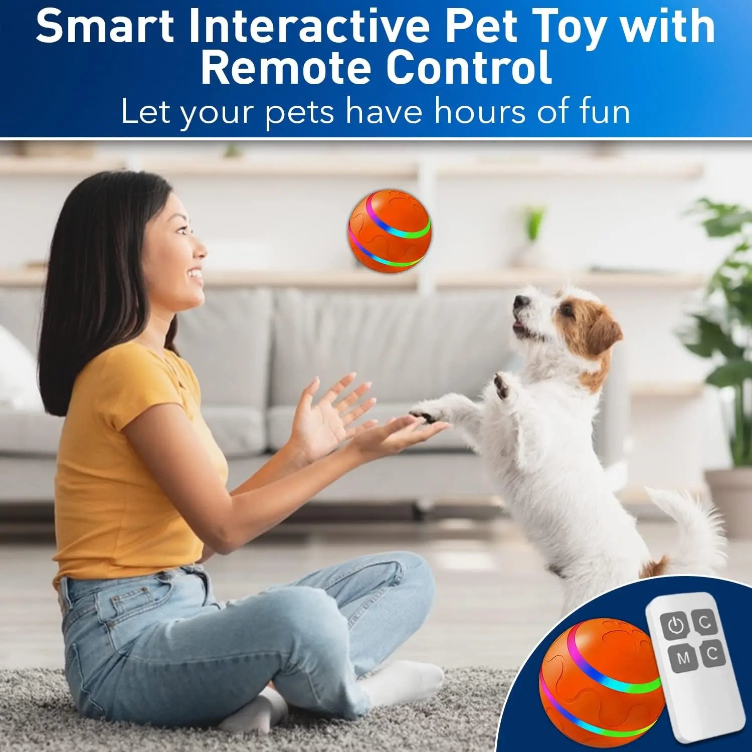 Interactive Dog Toy Ball for Dogs – Remote Control, Active Rolling Design, Durable-3