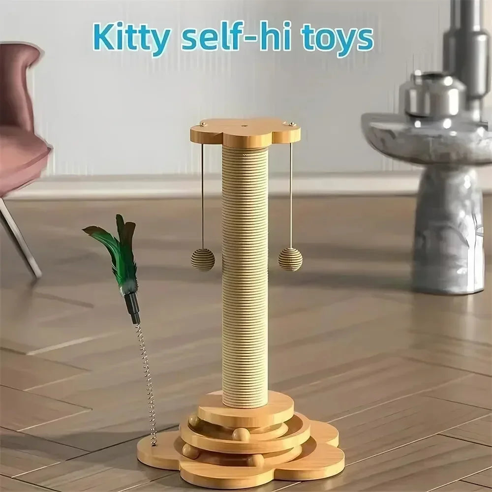 Cat Scratching Post for Cats – Durable Sisal Board, Engaging Turntable, Anti-Slip Design-3