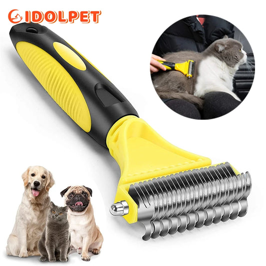 Grooming Brush for Dogs – Dual-Sided Deshedding Tool, Removes Tangles, Durable Stainless Steel-1
