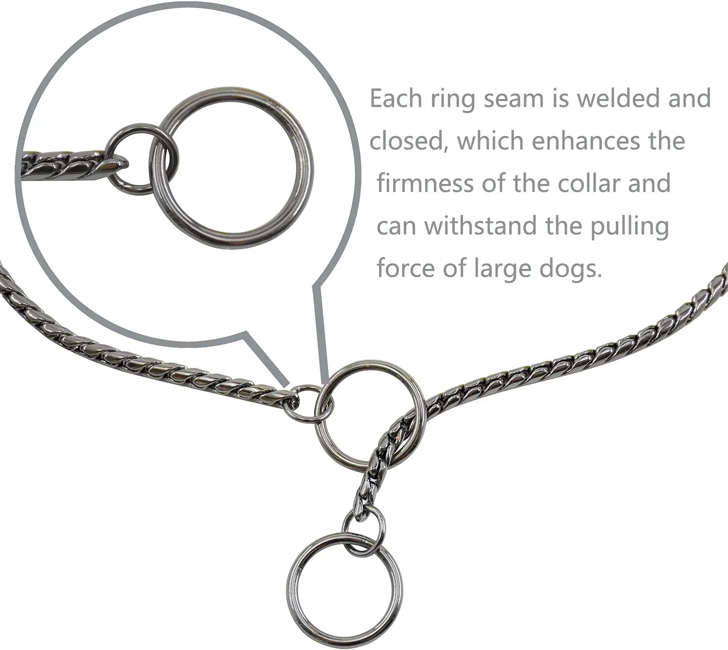 Choke Collar for Dogs – Heavy-Duty Stainless Steel, 18K Gold-Plated, Anti-Rust Design-3