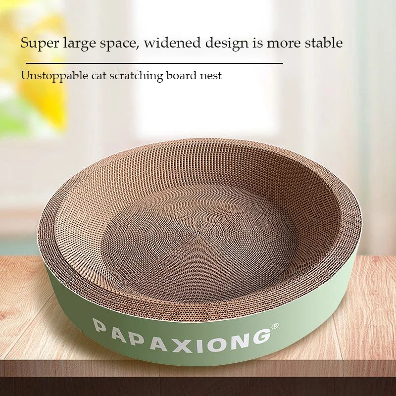 Cat Scratcher for Cats – Durable Corrugated Cardboard, Thickened Design, Round Shape-2