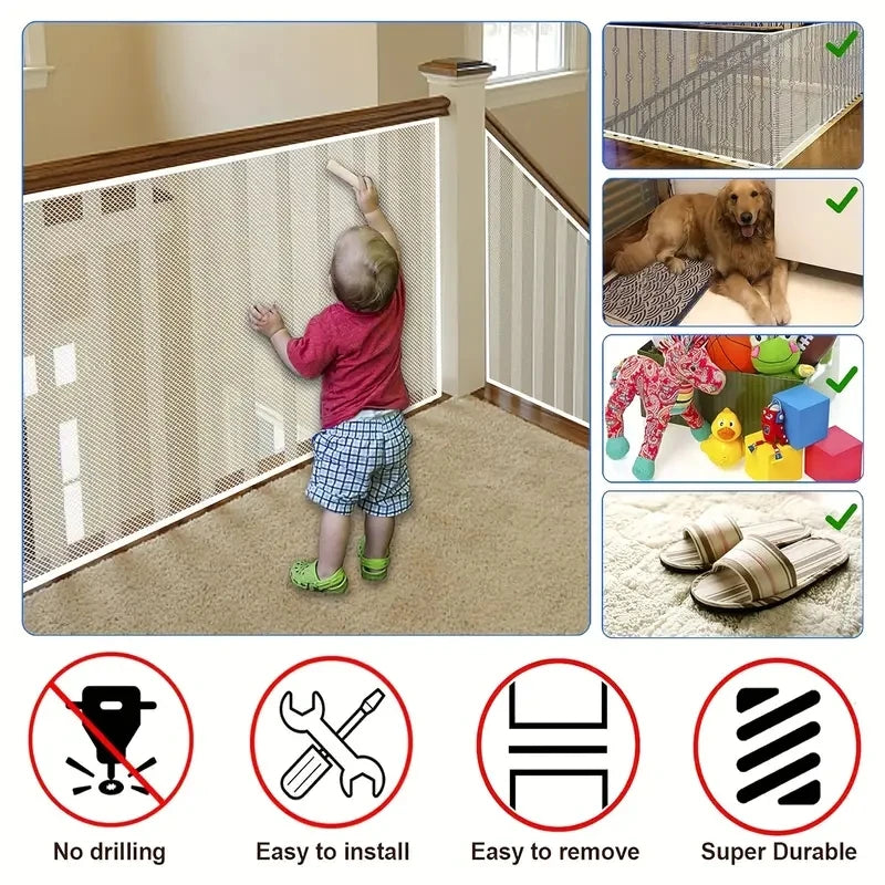 Safety Net for Kids – Durable Mesh, Multipurpose Guard for Stairs and Balconies-3