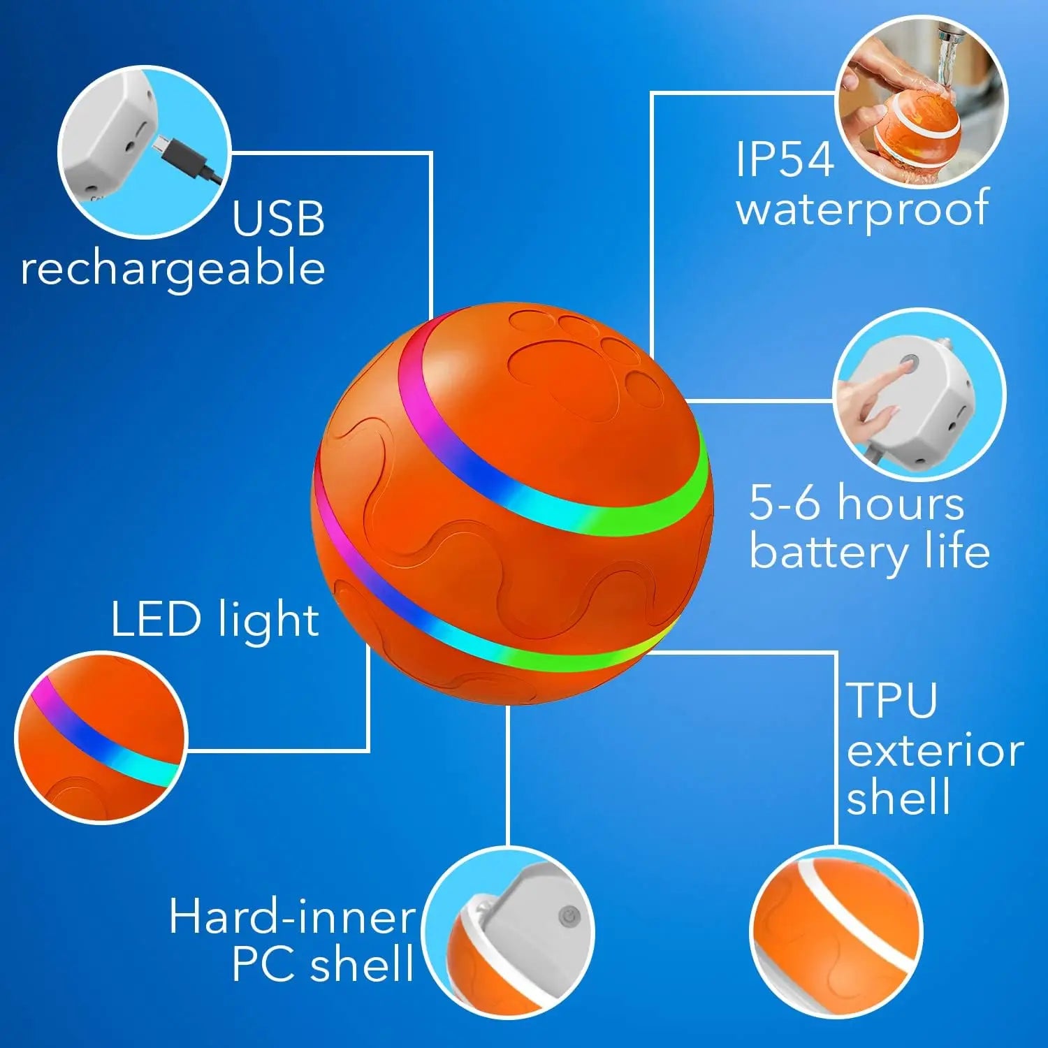 Interactive Dog Toy Ball for Dogs – Remote Control, Active Rolling Design, Durable-6
