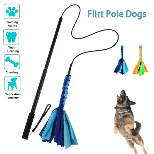 Interactive Dog Toy for Medium to Large Dogs – Extendable Aluminum Rod, Durable Bungee Rope, Engaging Flannel Toy-1