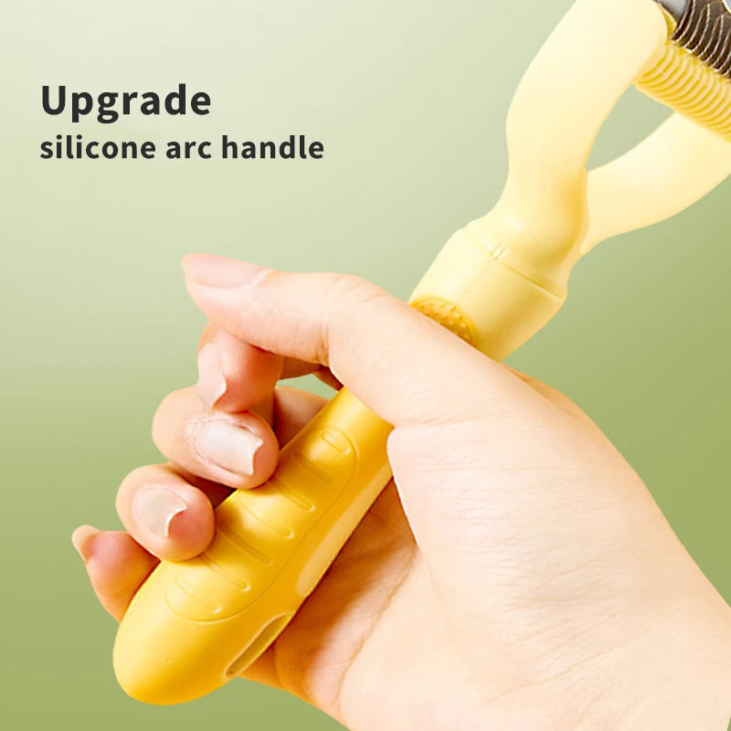 Double-Sided Dog Grooming Brush – Stainless Steel Fur Knot Cutter, Deshedding Tool-5