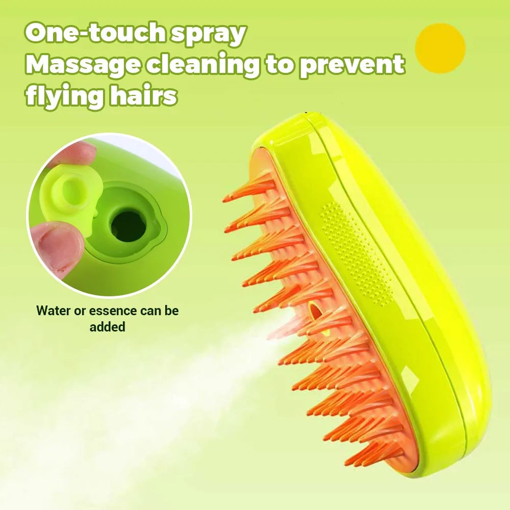 Steamy Grooming Brush for Dogs – 3-in-1 Deshedding Tool, Hot Steam Cleaning, Ergonomic Design-4