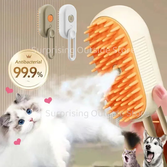 3-in-1 Dog Grooming Brush – Electric Steam Technology, Gentle Massage, Rechargeable-2