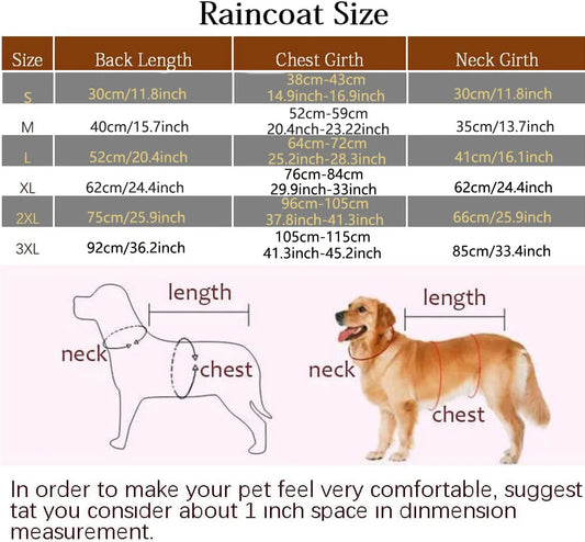 Dog Raincoat for Dogs – Hooded, Reflective, Lightweight Cape Style-2