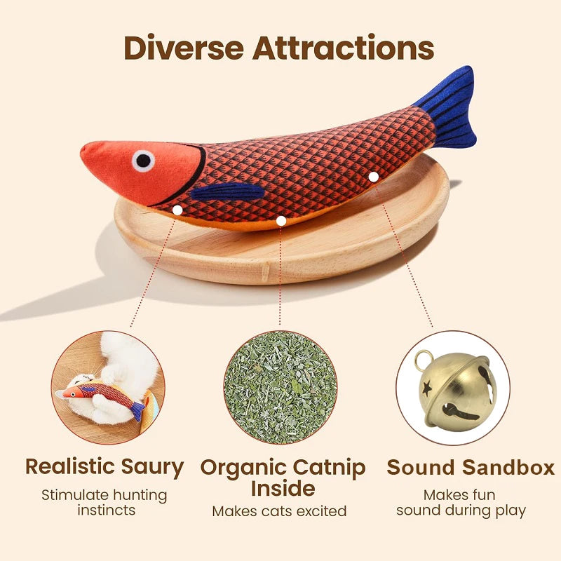 Interactive Cat Toy – 3D Simulation Fish, Catnip-Infused, Soft Plush Chew Toy-4