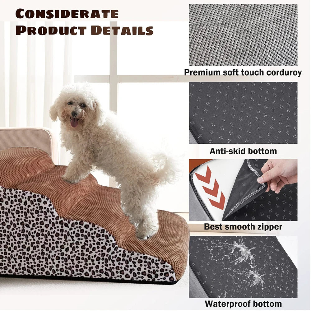 Dog Stairs for Small Dogs – Non-Slip, Removable Cover, 4-Tier Design for Beds and Couches-5