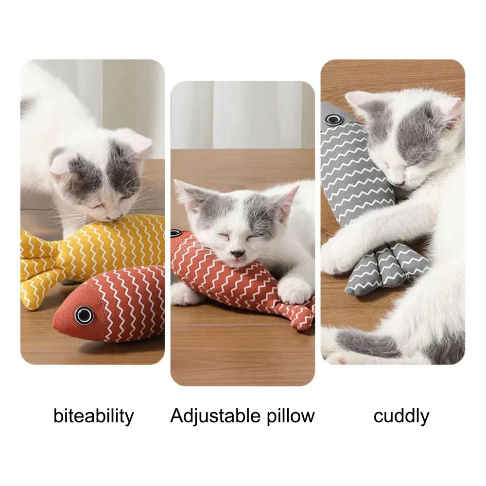 Interactive Cat Toy – Soft Linen Fish, Organic Catnip Stuffed, Safe for All Ages-6
