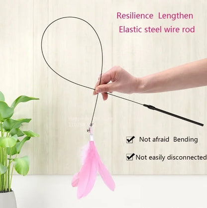 Interactive Cat Toy – Feather Wand with Suction Cup Base, Durable Design, Safe Materials-3