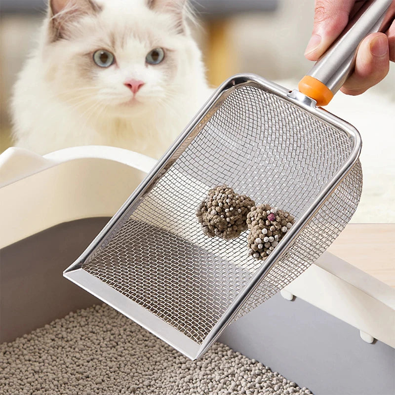 Cat Litter Scoop for Easy Cleanup – Stainless Steel, Comfortable Grip, Large Surface Area-4