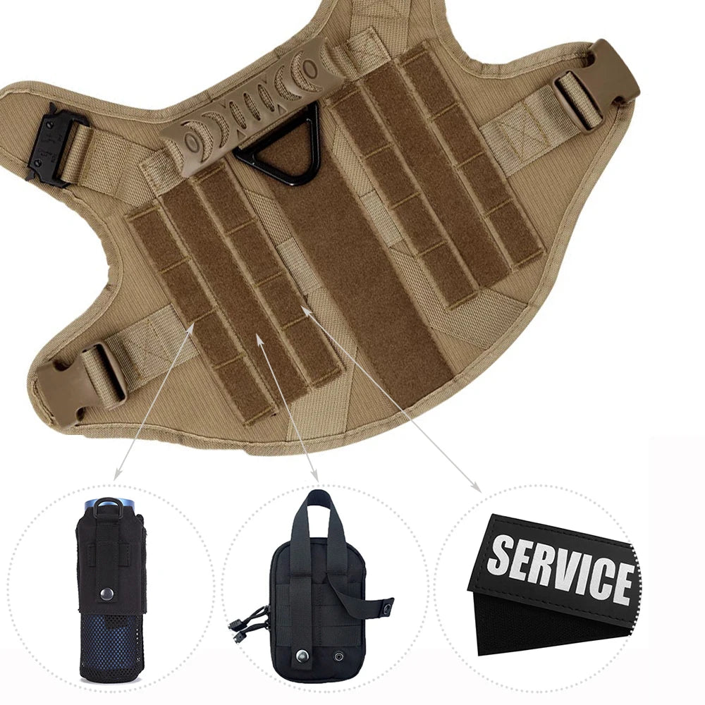 Dog Harness for Large Breeds – Adjustable, Durable Nylon, Tactical Molle System-4