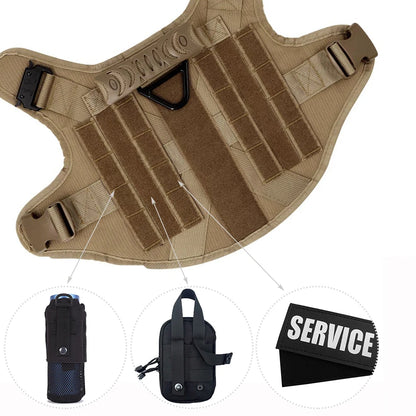 Dog Harness for Large Breeds – Adjustable, Durable Nylon, Tactical Molle System-4