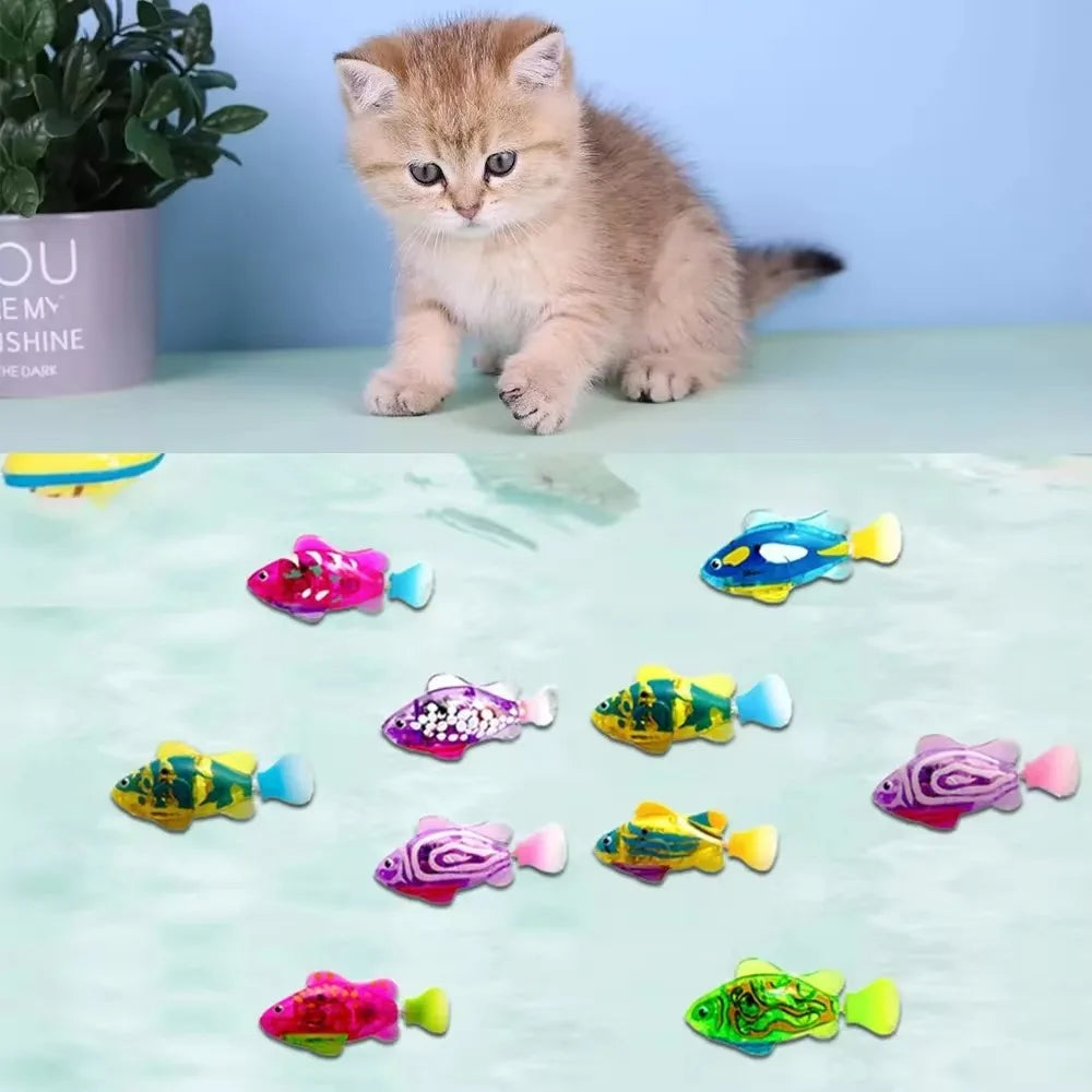 Interactive Cat Toy – Swimming Fish with LED Lights, Battery Operated, Engaging Movement-3