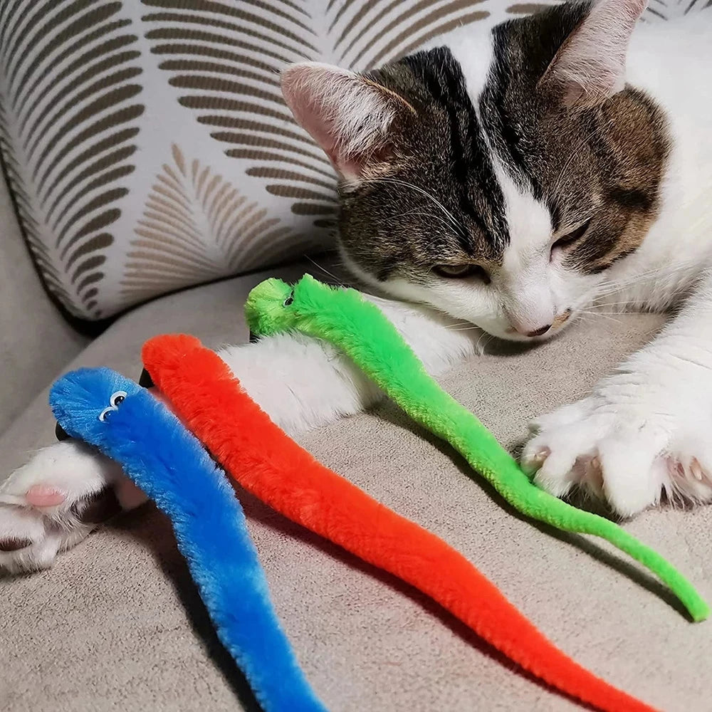 Interactive Cat Toy Replacement Worms – Soft, Safe, Easy to Attach, Attracts with Bell-5