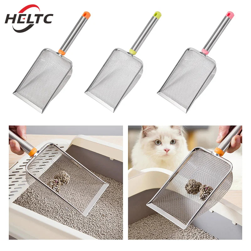 Cat Litter Scoop for Easy Cleanup – Stainless Steel, Comfortable Grip, Large Surface Area-3