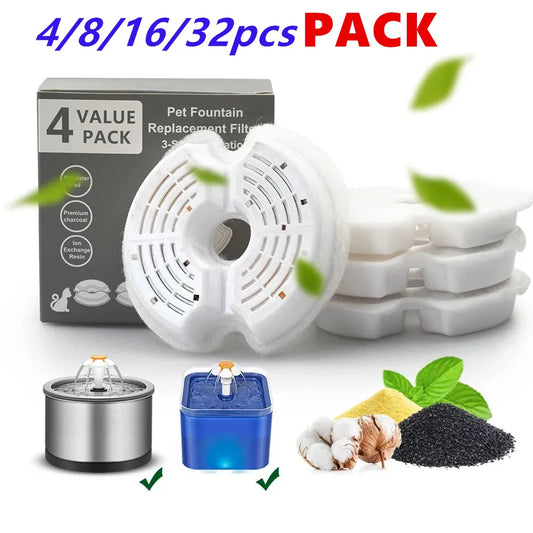 Replacement Filters for Dog and Cat Water Fountains – Triple Purification, Activated Carbon, Compatible with 2.5L and 2L Dispensers-1