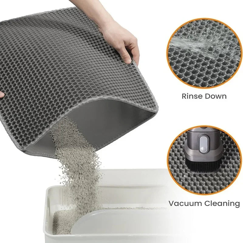 Cat Litter Mat for Cats – Waterproof, Nonslip, Double Layer Design-3