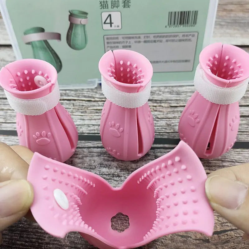 Variant image for Cat Bath Shoes – Adjustable Anti-Scratch Boots, Soft Silicone, Easy to Clean-1