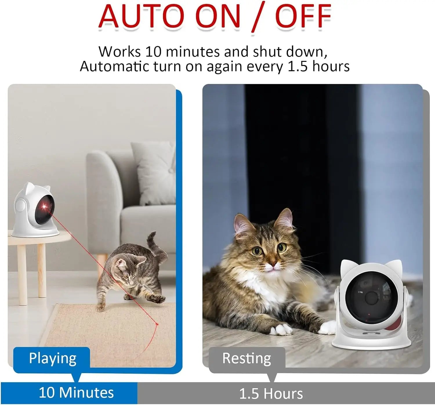 Automatic Laser Cat Toy – Interactive Play, Rechargeable, Adjustable Speed Modes-4