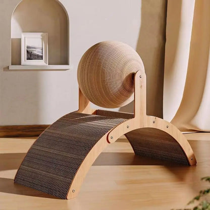 Cat Toy for Cats – Durable Sisal and Corrugated Paper, Ferris Wheel Shape, Includes Catnip-3
