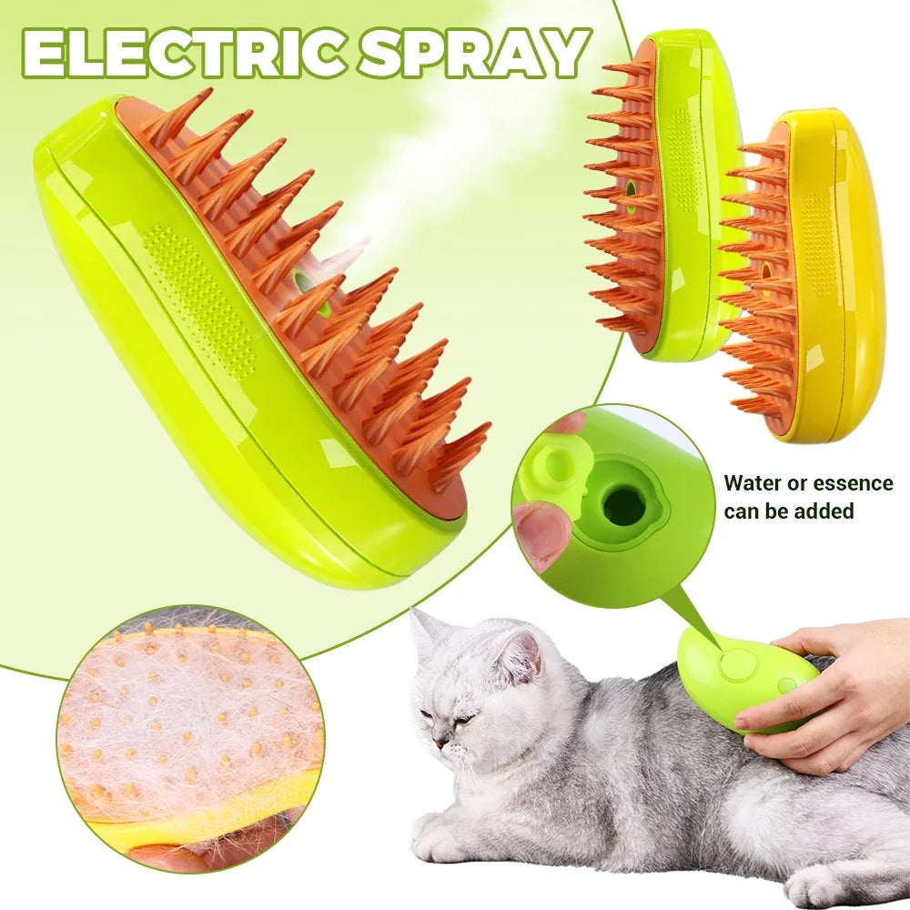 Steamy Grooming Brush for Dogs – 3-in-1 Deshedding Tool, Hot Steam Cleaning, Ergonomic Design-6