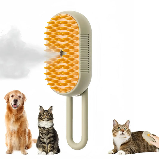 3-in-1 Dog Grooming Brush – Electric Steam Technology, Gentle Massage, Rechargeable-1