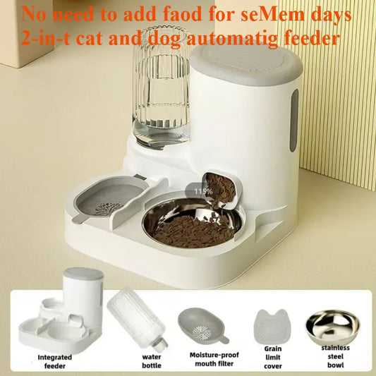 Automatic Pet Feeder for Cats and Dogs – Integrated Bowl, Water Dispenser, Easy to Clean-2