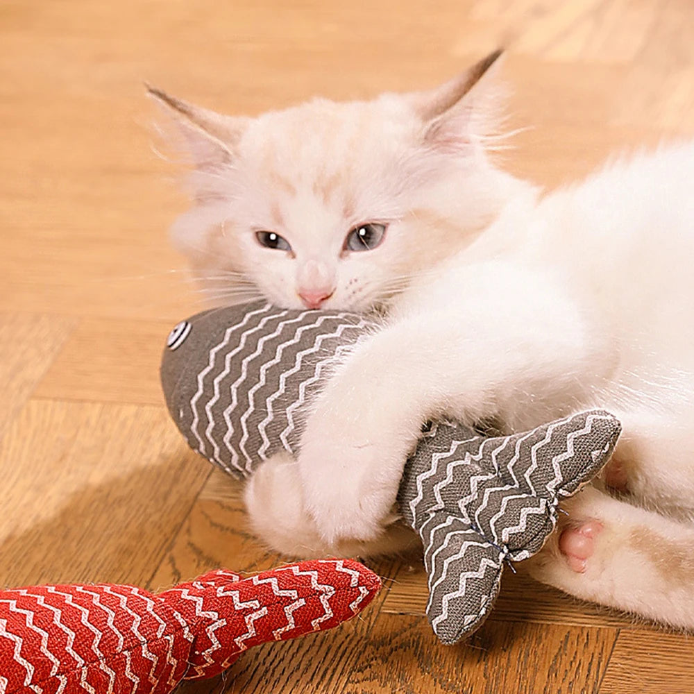 Interactive Cat Toy – Soft Linen Fish, Organic Catnip Stuffed, Safe for All Ages-4