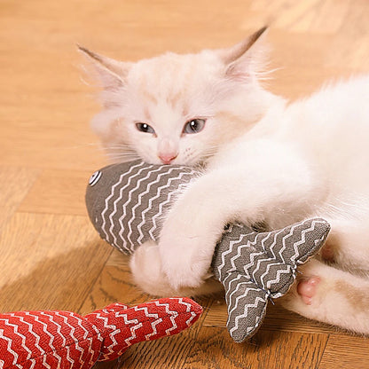 Interactive Cat Toy – Soft Linen Fish, Organic Catnip Stuffed, Safe for All Ages-4