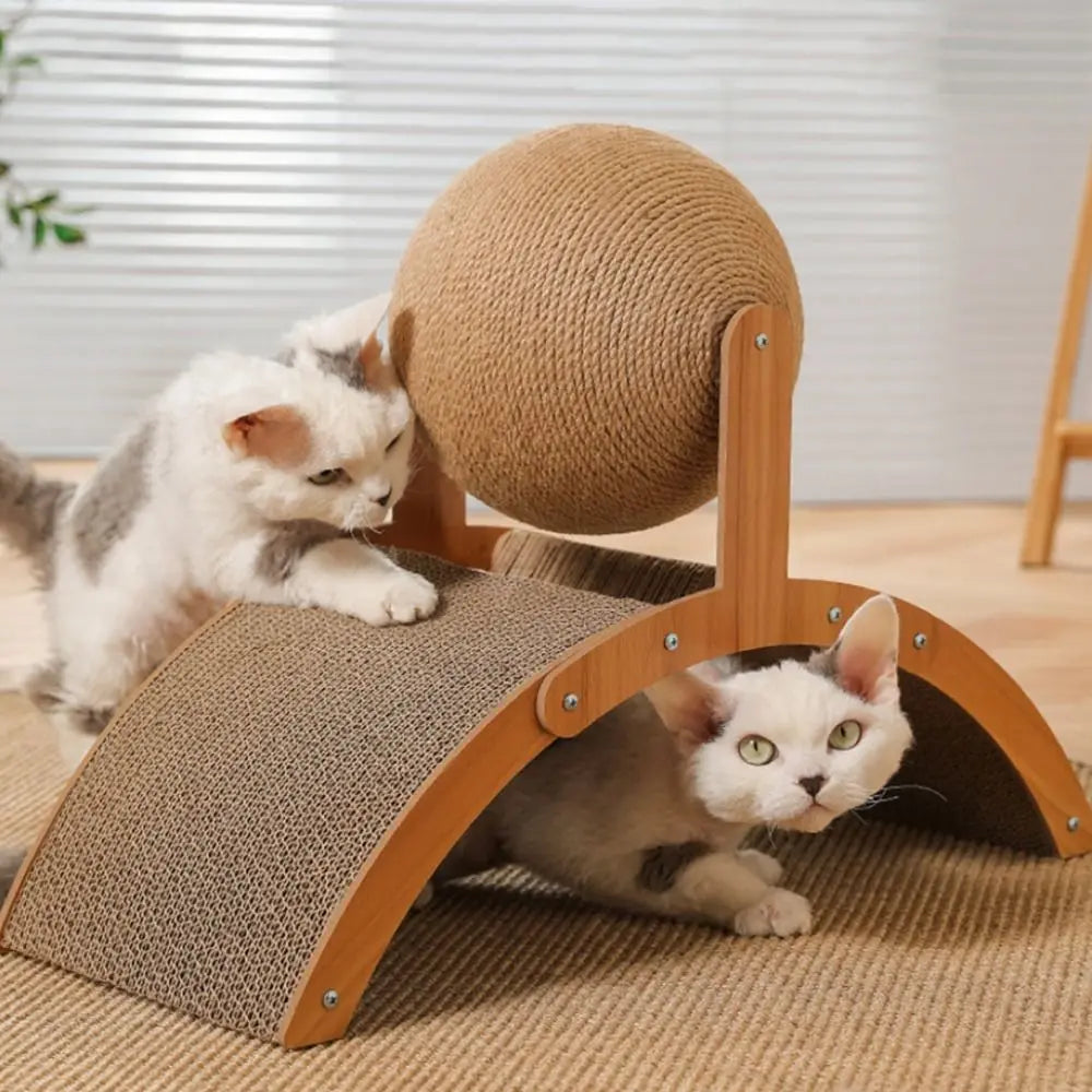 Cat Toy for Cats – Durable Sisal and Corrugated Paper, Ferris Wheel Shape, Includes Catnip-5