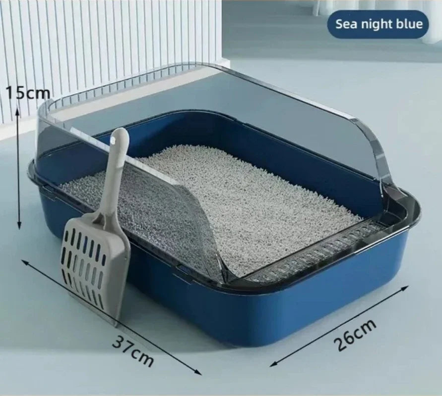 Cat Litter Box for Cats – Semi-Enclosed, Splashproof, Easy to Clean-4