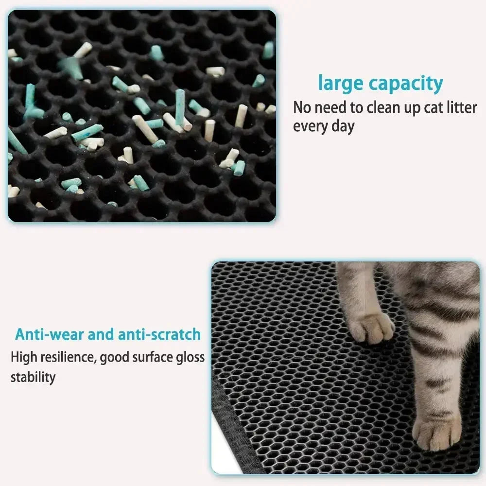 Cat Litter Mat for Cats and Dogs – Waterproof, Non-Slip, Washable Double Layer Design-3