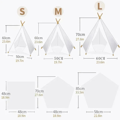 Pet Teepee Tent for Cats and Dogs – Portable, Washable, Includes Cushion-5