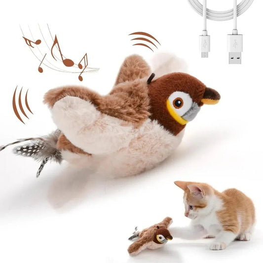 Interactive Cat Toy for Cats – Rechargeable Plush Bird, Touch Activated, Catnip Compatible-2